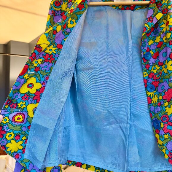 Vintage 1960s Koret of California Retro Flower Power Floral Pant Suit - Picture 9 of 14
